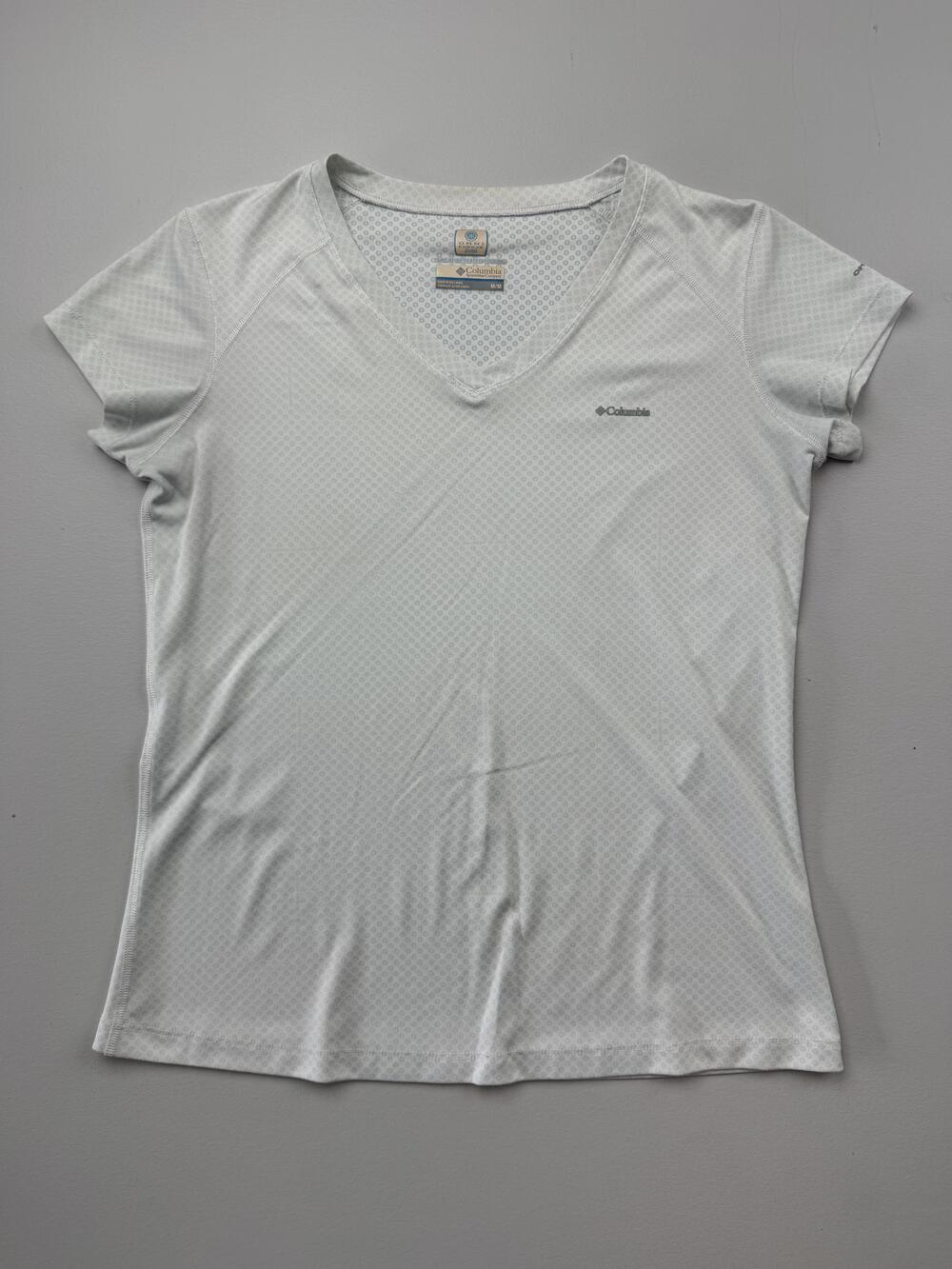 Columbia Shirt Womens Medium White Omni-Freeze Zero V Neck Running Top Athletic